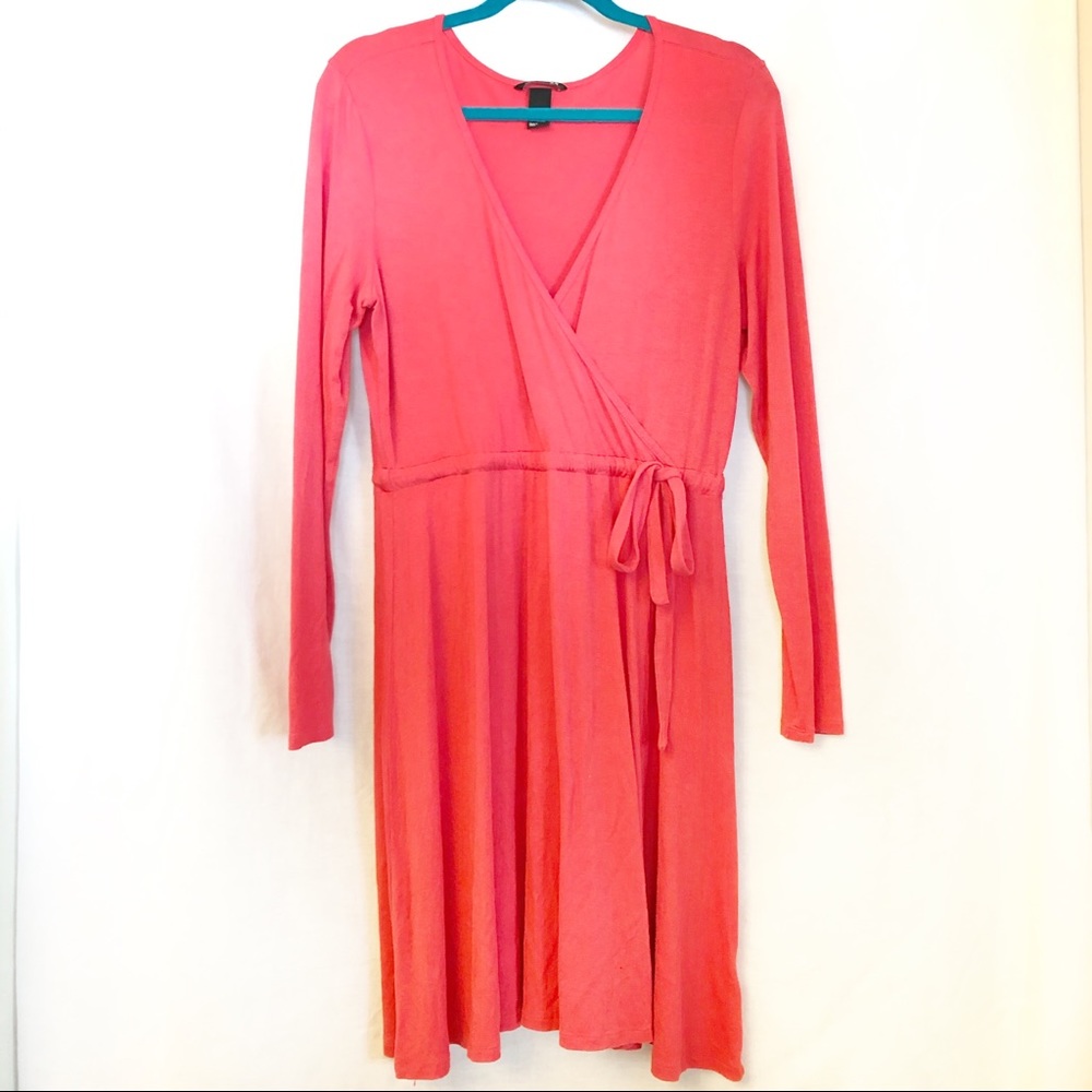 H&M Long Sleeve Faux Wrap Dress
